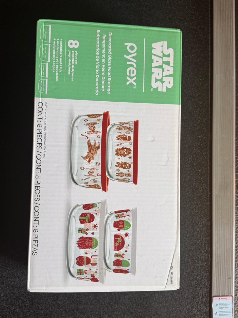 Vintage Star Wars Glass Storage Bowls with Red Trim